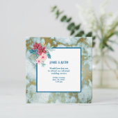 Faire-part de mariage aquarelle de fleurs informel (Debout devant)