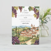 Faire-part de mariage aquarelle de vignoble (Debout devant)