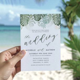 Faire-Part de Mariage Aquarelle Destination Tropic