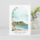 Faire-part de mariage aquarelle d'Oahu (Debout devant)