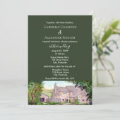 Faire-part de mariage aquarelle du pont de pierre (Debout devant)