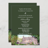 Faire-part de mariage aquarelle du pont de pierre (Devant / Derrière)