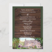 Faire-part de mariage aquarelle du pont de pierre (Devant)