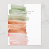 Faire-part de MARIAGE aquarelle feuille moderne (Dos)