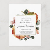 Faire-Part de Mariage Aquarelle Florale Automnale  (Devant)