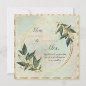 Faire-part de mariage aquarelle lesbienne verdure (Devant)