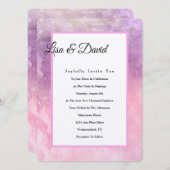 Faire-part de mariage - Aquarelle rose (Devant / Derrière)