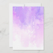 Faire-part de mariage aquarelle. Rose et violet (Dos)