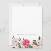 Faire-part de mariage Aquarelle rose Roses blanche (Dos)