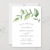 Faire-part de mariage aquarelle rustique avec feui (Recto)