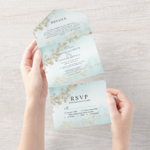 Faire-Part de Mariage Aquarelle Teinte de Brume de