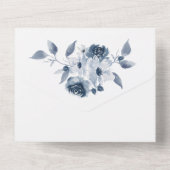 Faire-part de mariage aquarelle tout en bleu (Verso)