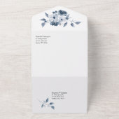 Faire-Part de Mariage Aquarelle Tout en Un Bleu (Dehors)