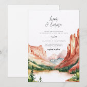 Faire-part de mariage aquarelle Utah (Devant / Derrière)