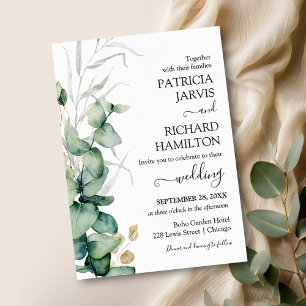 Faire-part de mariage aquarelle verdure