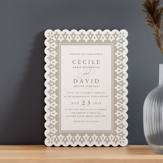 Faire-part de mariage arabe | Champagne satiné