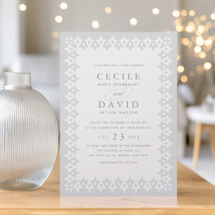 Faire-part de mariage arabe   Perle d'argent