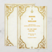 Faire-part de mariage arabe traditionnel (Devant / Derrière)
