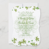 Faire-part de mariage arbre à feuilles vertes (Dos)