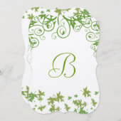 Faire-part de mariage arbre à feuilles vertes (Devant / Derrière)