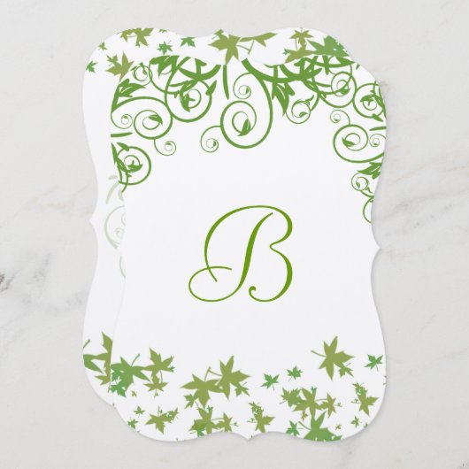 Faire-part de mariage arbre à feuilles vertes (Devant / Derrière)