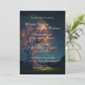 Faire-part de mariage | Arbre avec lumières (Debout devant)