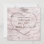 Faire-part de mariage Arbre blanc & Cœur sculpté (Devant)