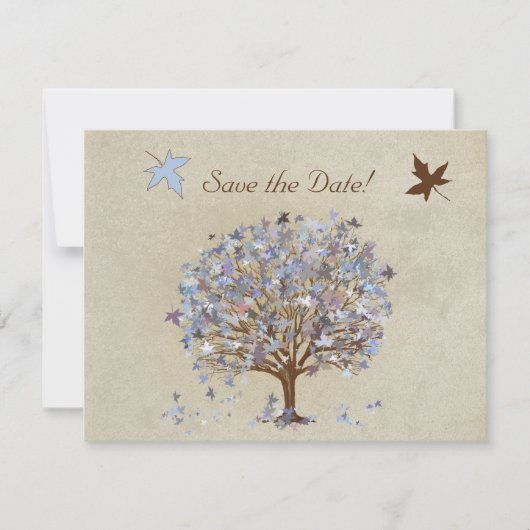 Faire-part de mariage Arbre Bleu et Marron #2 (Devant)