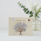 Faire-part de mariage Arbre Bleu et Marron #2 (Debout devant)
