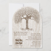 Faire-Part de Mariage Arbre Brun Amour Oiseau Bois (Devant)