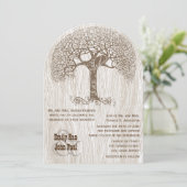 Faire-Part de Mariage Arbre Brun Amour Oiseau Bois (Debout devant)