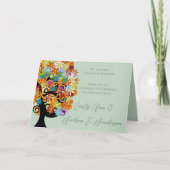 Faire-part de mariage - Arbre d'amour à fleurs mul (Devant)