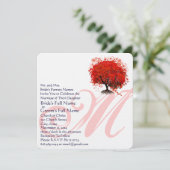 Faire-part de mariage arbre d'amour monogrammé car (Debout devant)