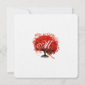 Faire-part de mariage arbre d'amour monogrammé car (Dos)