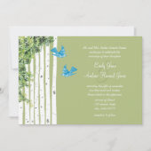 Faire-part de mariage arbre de bouleau oiseaux d'a (Devant)