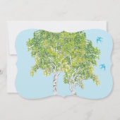 Faire-part de mariage arbre de bouleau oiseaux de  (Dos)