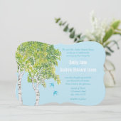 Faire-part de mariage arbre de bouleau oiseaux de  (Debout devant)