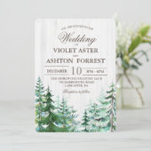 Faire-part de mariage arbre de la forêt rustique (Debout devant)