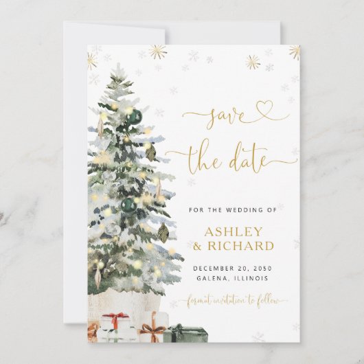 Faire-Part de Mariage Arbre de Noël (Devant)