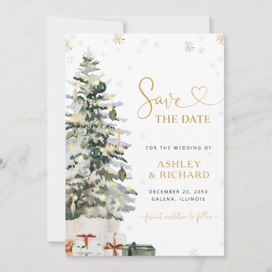 Faire-Part de Mariage Arbre de Noël (Devant)