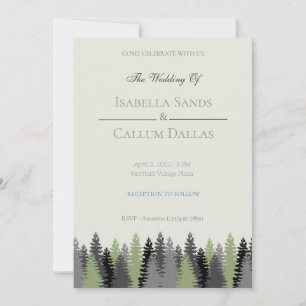 Faire-part de mariage Arbre de pin de forêt