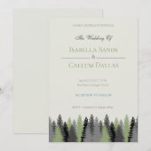 Faire-part de mariage Arbre de pin de forêt (Devant / Derrière)