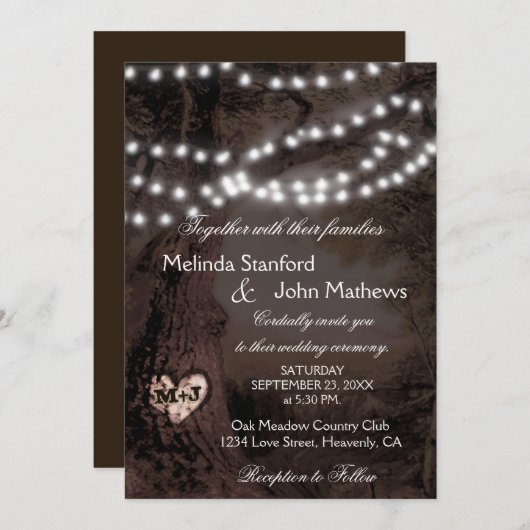 Faire-part de mariage | Arbre des lumières (Devant / Derrière)