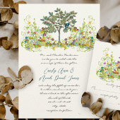 Faire-part de mariage Arbre Inséparables de fleurs