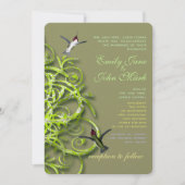 Faire-part de mariage Arbre Lime Doré Colibris (Devant)