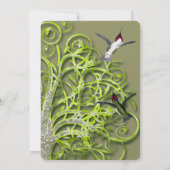 Faire-part de mariage Arbre Lime Doré Colibris (Dos)