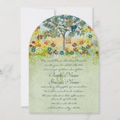 Faire-part de mariage arbre oiseaux d'amour rustiq (Devant)
