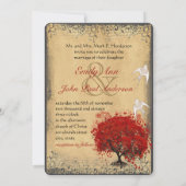Faire-part de mariage Arbre Rouge Feuille de Colom (Dos)