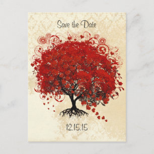 Faire-part de mariage Arbre Rouge Save The Date