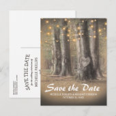 Faire-Part de Mariage Arbre Rustique et Guirlande  (Devant / Derrière)